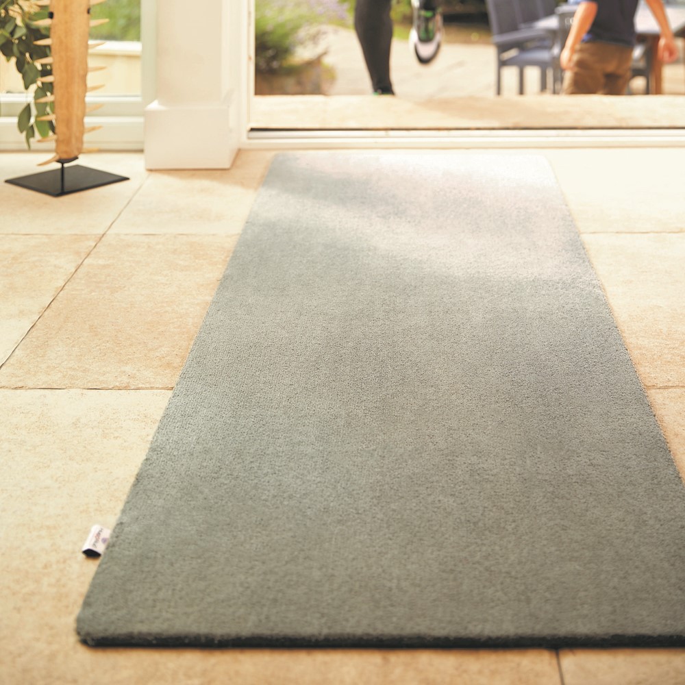 Sense Plain Washable Rug in Ghost Grey